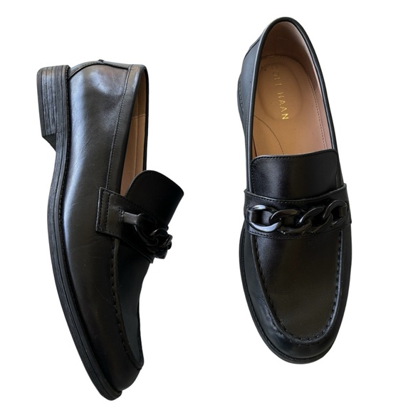 COLE HAAN Stassi Chain Trim Leather Bit Loafers 7.5 - Picture 3 of 16
